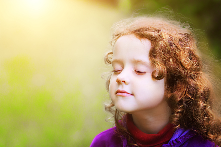 Child inhaling through the nose